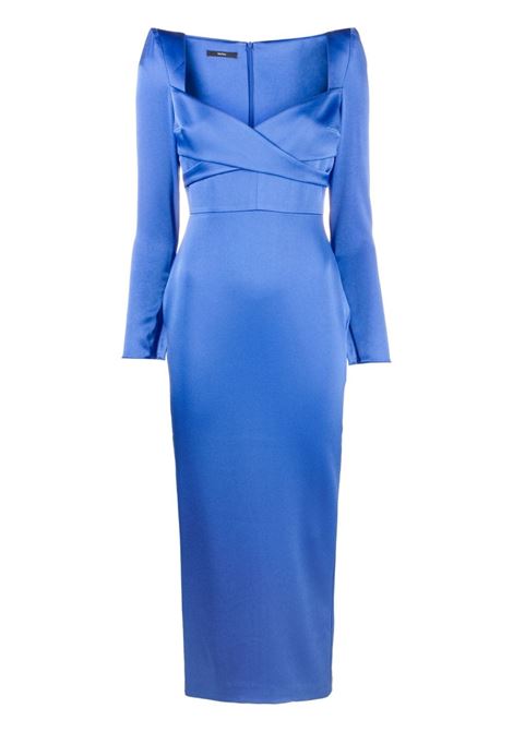 Blue Linden satin midi dress - women